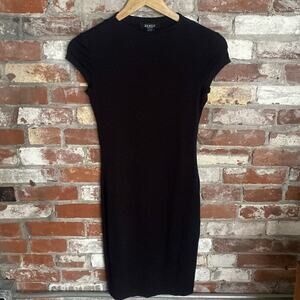 Joe & Elle Black Fitted Short Sleeve Double Layered Dress Size Size M